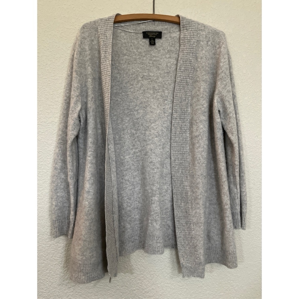 Charter Club Cashmere Luxury Gray Cardigan Women’s Size Large